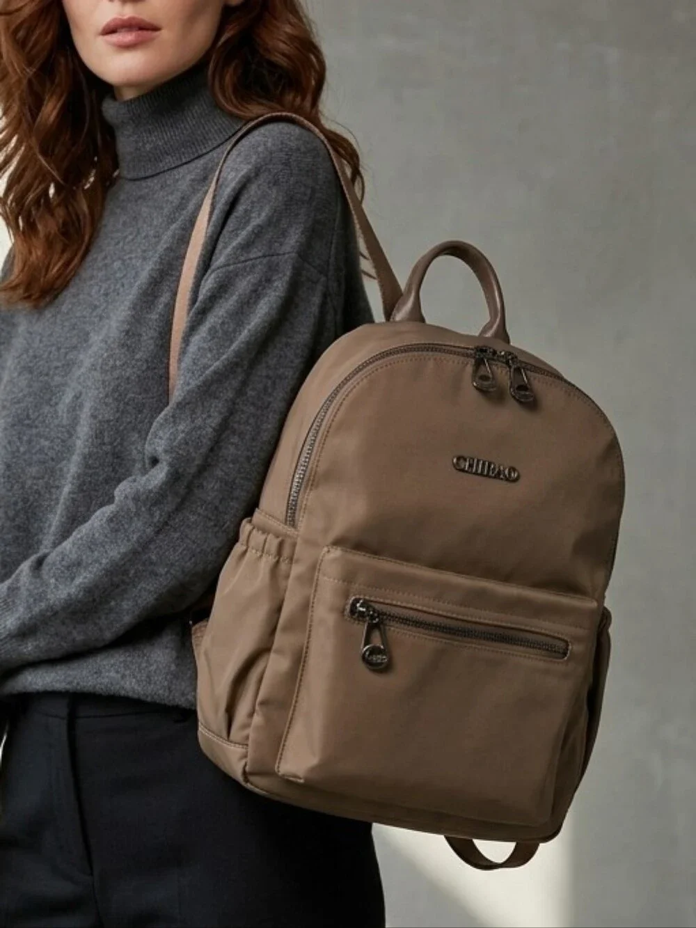 CHIBAO NWOT Nylon Backpack Purse Neutral Lightweight Commuter Travel Utility